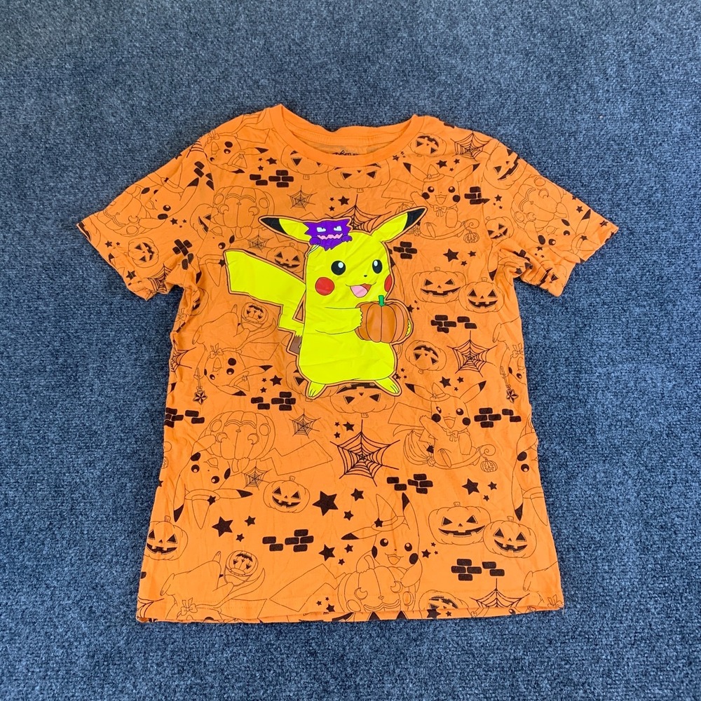 Hybrid Apparel Pokemon Pikachu Halloween T-Shirt Boys XL Orange Graphic Cotton